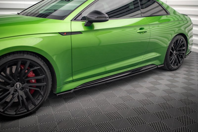 Maxton Seitenschweller Ansatz für Audi RS5 Coupe F5 Facelift schwarz Hochglanz AU-RS5-2F-C-SD1-G