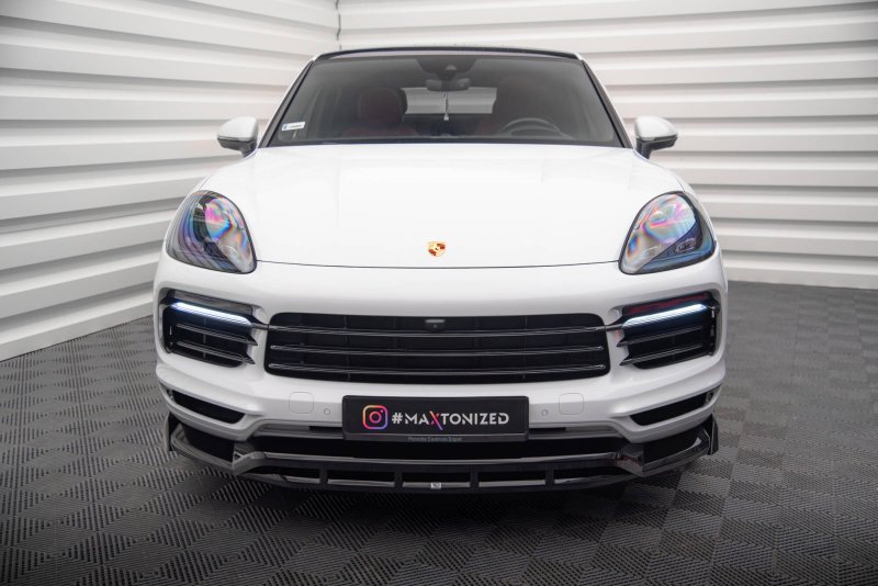 Maxton Front Ansatz Porsche Cayenne Coupe Mk3 schwarz Hochglanz PO-CAY-3-C-FD1G+FD1R-G