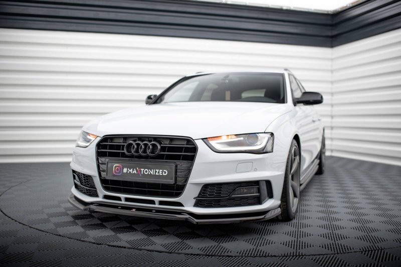 Maxton Front Ansatz V.2 Audi A4 Competition B8 Facelift schwarz Hochglanz AU-A4-B8F-COMP-FD2-G