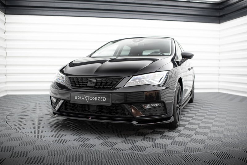 Maxton Front Ansatz V.2 Seat Leon Mk3 Facelift schwarz Hochglanz SE-LE-3F-FD2-G