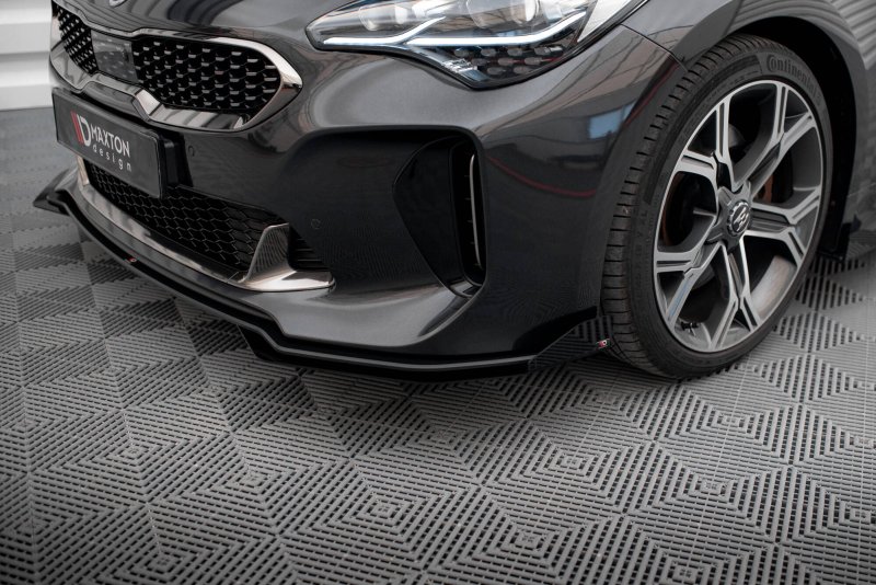 Maxton Street Pro Front Ansatz + Flaps Kia Stinger GT / GT-Line / Standard Mk1 schwarz Hochglanz KIST1GTLINECNC-FD1BRB+FSF1-G