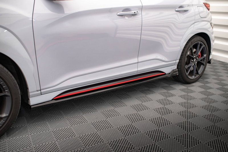 Maxton Seitenschweller Ansatz für V.2 für Hyundai Kona N Mk1 schwarz Hochglanz HY-KO-1-N-SD2-G