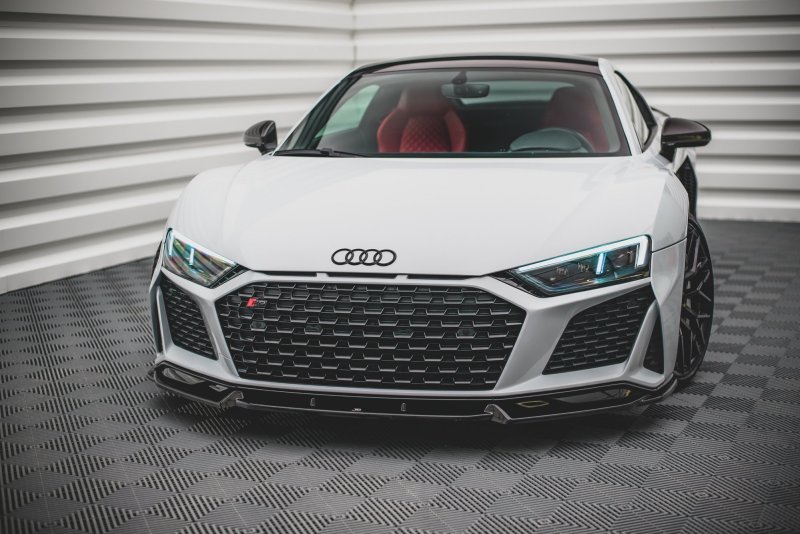 Maxton Front Ansatz V.1 für Audi R8 Mk2 Facelift schwarz Hochglanz AU-R8-2F-FD1G+FD1R-G
