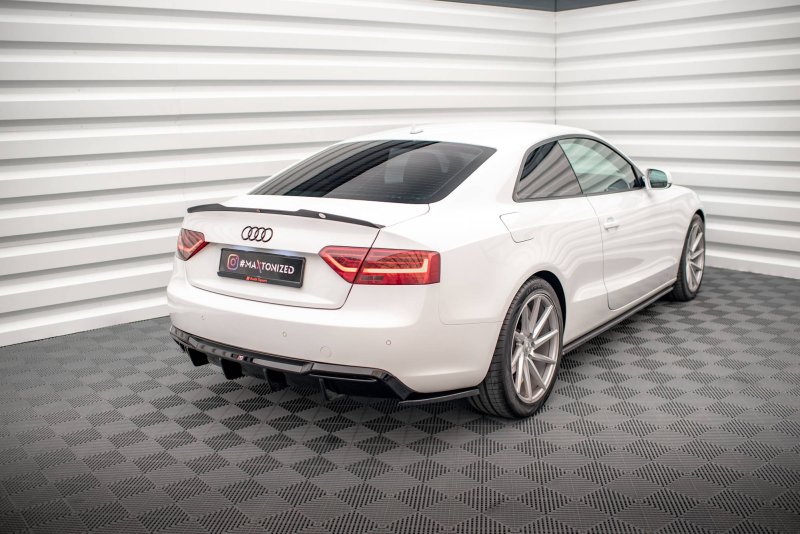 Maxton Heck Ansatz Flaps Diffusor für Audi A5 Coupe 8T Facelift schwarz Hochglanz AU-A5-1F-RSD3-G
