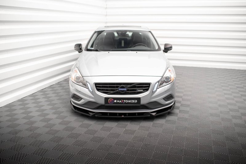Maxton Front Ansatz V.1 für Volvo S60 R-Design Mk2 schwarz Hochglanz VO-S60-2-RDESIGN-FD1-G