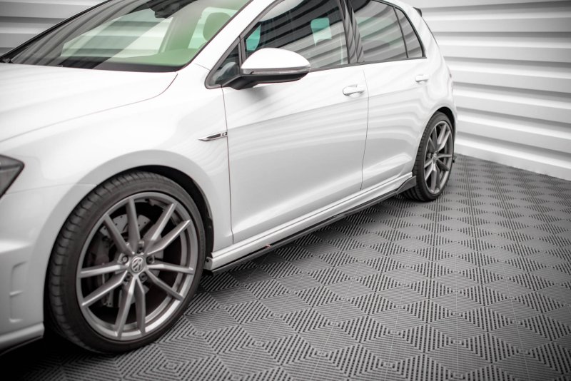Maxton Seitenschweller Ansatz für V.2 für Volkswagen Golf R Mk7 schwarz Hochglanz VW-GO-7-R-SD2-G