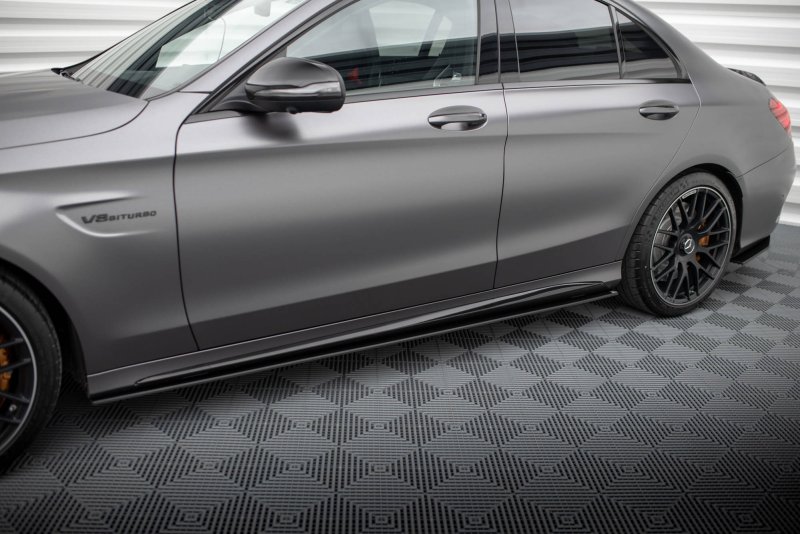 Maxton Street Pro Seitenschweller Ansatz Mercedes-AMG C63 Limousine / Kombi W205 Facelift MEC205F63CNC-SD1B