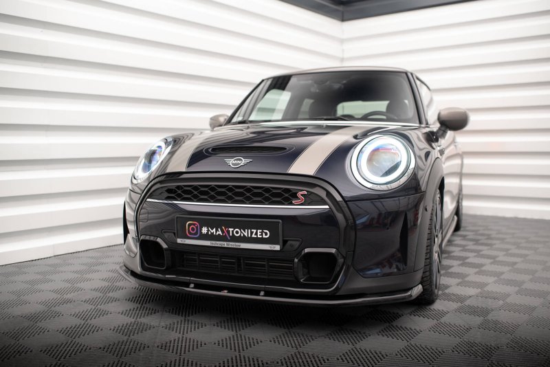 Maxton Front Ansatz V.1 für Mini Cooper S F56 Facelift schwarz Hochglanz MC-S-3F-56-JCW-FD1-G