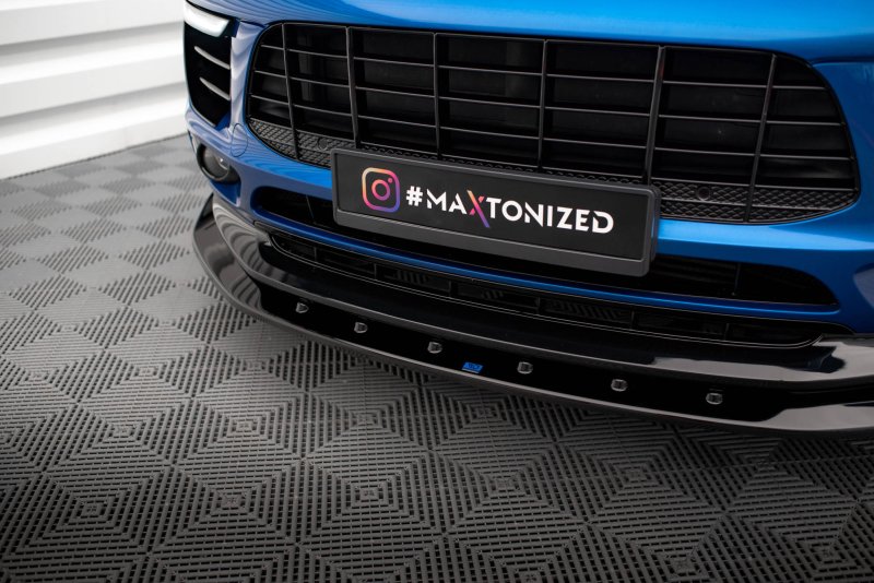Maxton Front Ansatz V.1 für Porsche Macan Mk1 schwarz Hochglanz PO-MA-1-FD1-G