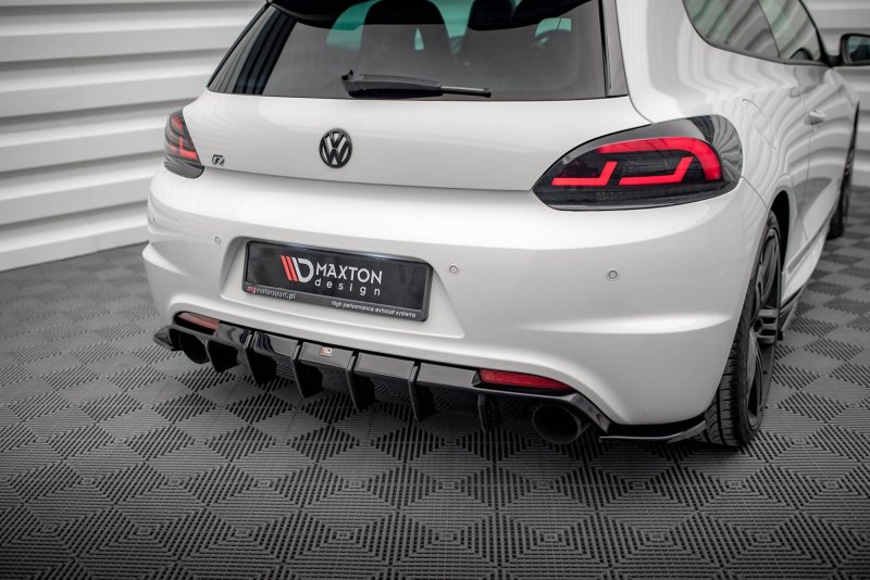 Maxton Diffusor Heck Ansatz V.1 VW Scirocco R Mk3 schwarz Hochglanz VW-SC-3-R-RS1-G