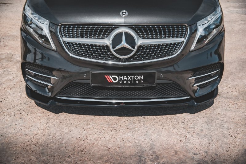 Maxton Front Ansatz V.3 für Mercedes-Benz V-Klasse AMG-Line W447 Facelift schwarz Hochglanz ME-V-447F-AMGLINE-FD3-G