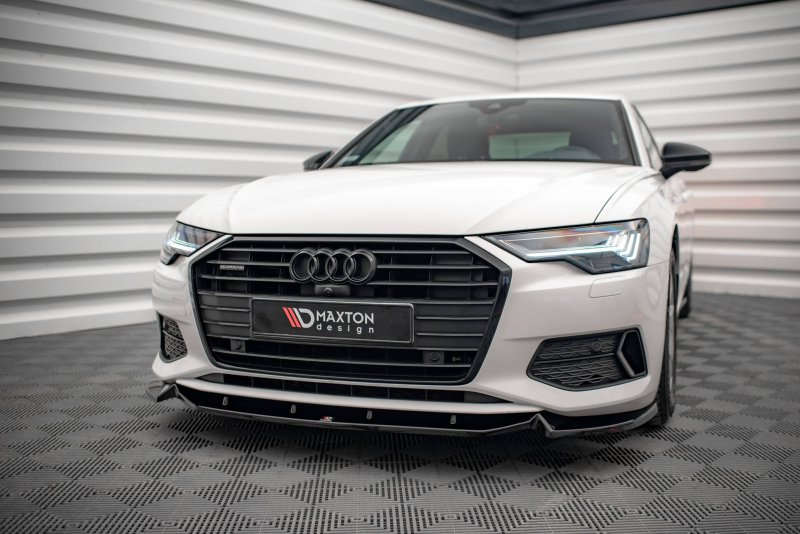 Maxton Front Ansatz V.2 für Audi A6 C8 schwarz Hochglanz AU-A6-C8-FD2-G