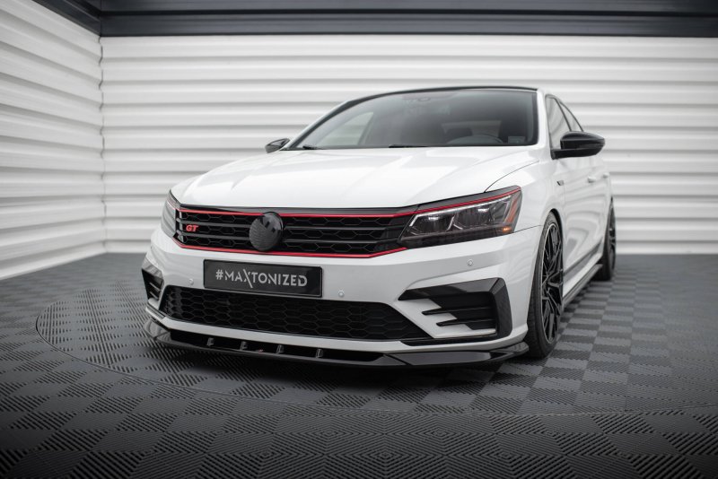 Maxton Front Ansatz V.2 VW Passat GT B8 Facelift USA schwarz Hochglanz VW-PA-B7-GT-FD2-G