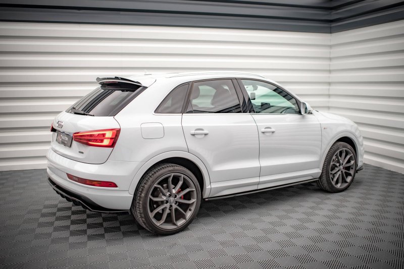 Maxton Seitenschweller Ansatz für Audi Q3 8U Facelift schwarz Hochglanz AU-Q3-1F-SLINE-SD1-G
