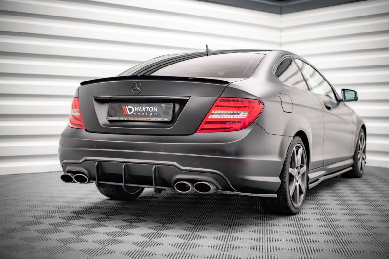 Maxton Spoiler CAP für Mercedes-Benz C Limousine W204 / C Coupe C204 schwarz Hochglanz ME-C-204F-AMGLINE-CAP1-G