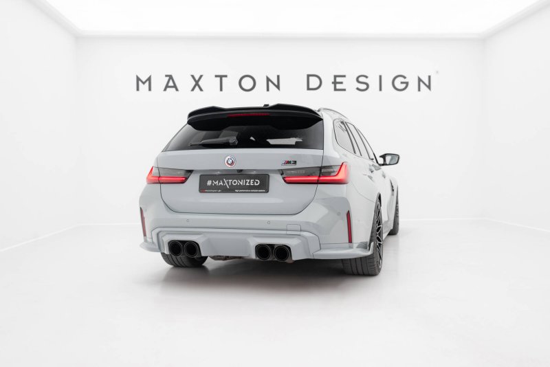 Maxton Spoiler CAP Abrisskante 3D BMW 3er Standard / M340 / M-Paket / M3 Touring G21 / G81 schwarz Hochglanz BM-M3-G81-CAP1-G