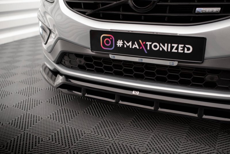 Maxton Front Ansatz für Volvo XC60 R-Design Mk1 Facelift schwarz Hochglanz VO-XC60-1F-RDESIGN-FD1G+FD1R-G