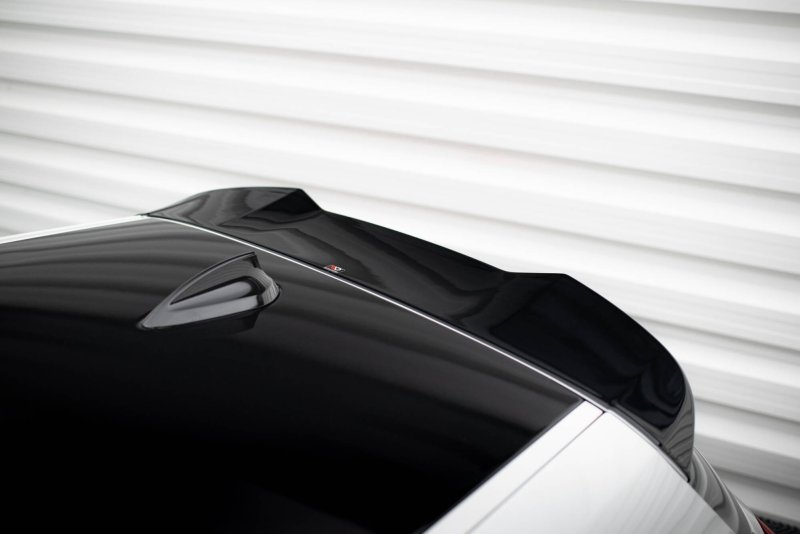 Maxton Spoiler CAP Abrisskante 3D BMW 1er M-Paket / M140i / Standard F20 schwarz Hochglanz BM-1-F20F-M-CAP3D1-G