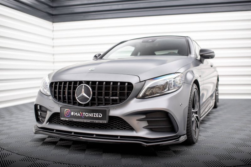 Maxton Front Ansatz V.1 Mercedes-AMG C43 Coupe / Cabrio / Limousine / Kombi C205 / A205 / W205 / S205 Facelift schwarz Hochglanz ME-C-205F-43-C-FD1-G