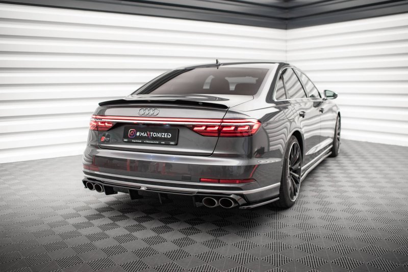 Maxton Diffusor Heck Ansatz für Audi S8 D5 schwarz Hochglanz AU-S8-D5-RS1-G