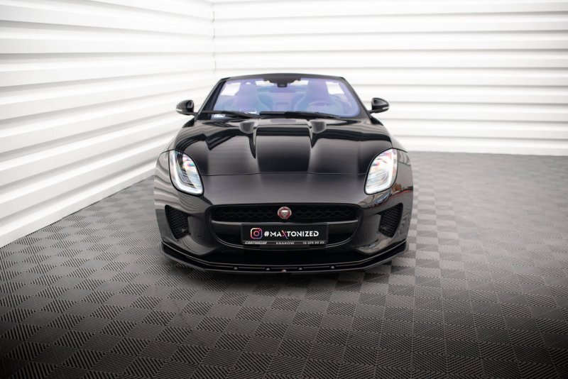 Maxton Front Ansatz V.1 für Jaguar F-Type Mk1 Facelift schwarz Hochglanz JA-F-TYPE-1F-FD1-G