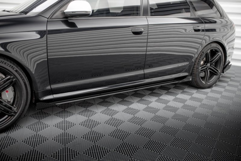 Maxton Side Flaps Audi RS6 Avant C6 schwarz Hochglanz AURS6C6CNC-SF1-G