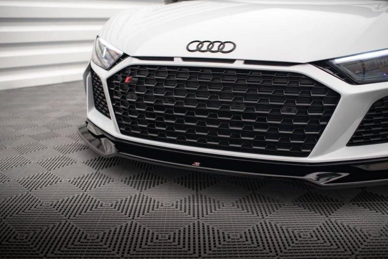Maxton Front Ansatz V.3 für Audi R8 Mk2 Facelift schwarz Hochglanz AU-R8-2F-FD4G+FD4R-G