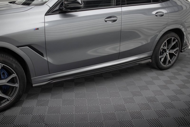 Maxton Seitenschweller Ansatz V.1 BMW X6 M-Paket G06 Facelift schwarz Hochglanz BM-X6-G06F-MPACK-SD1-G