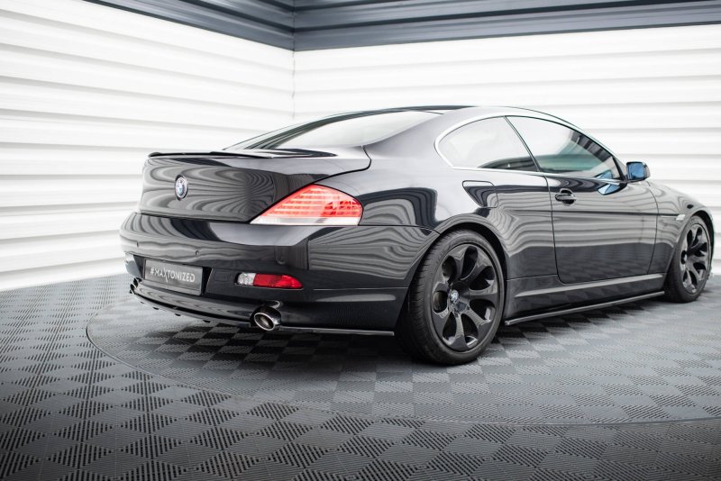 Maxton Mittlerer Cup Diffusor Heck Ansatz BMW 6er Coupe / Cabrio E63 / E64 schwarz Hochglanz BM-6-63-RD1G+RD2-G