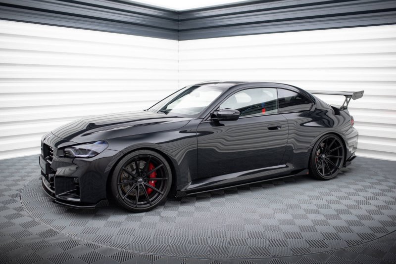 Maxton Street Pro Seitenschweller Ansatz V.1 + Flaps BMW M2 G87 schwarz Hochglanz BMM2G87CNC-SD1B+SF1-G