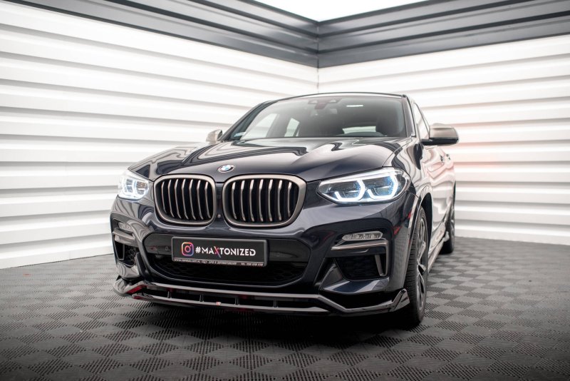 Maxton Front Ansatz V.2 für BMW X4 M-Paket G02 schwarz Hochglanz BM-X4-02-MPACK-FD2G+FD2R-G