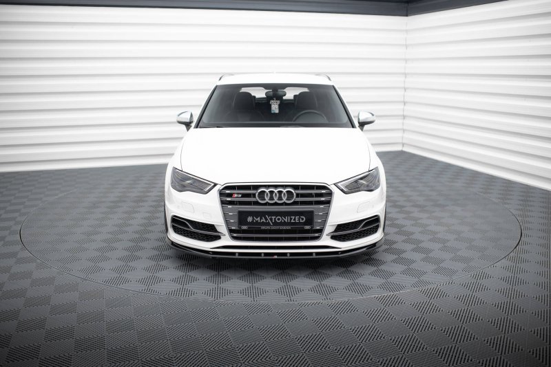Maxton Front Ansatz V.1 Audi S3 / A3 S-Line Sportback / Hatchback 8V schwarz Hochglanz AU-S3-8V-SB-FD1-G
