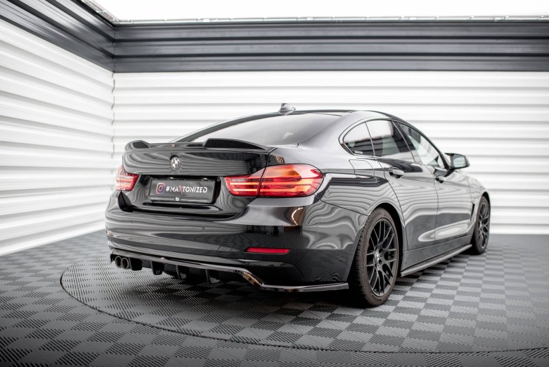 Maxton Mittlerer Diffusor Heck Ansatz DTM Look für BMW 4er Gran Coupe F36 schwarz Hochglanz BM-4-F36-GC-RD1G+RD2-G