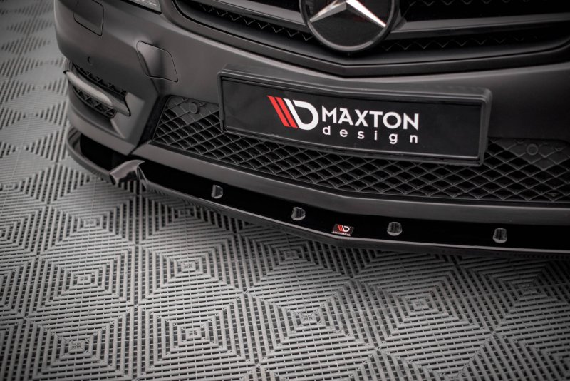 Maxton Front Ansatz V.1 für Mercedes-Benz C Coupe AMG-Line C204 schwarz Hochglanz ME-C-204F-AMGLINE-C-FD1-G