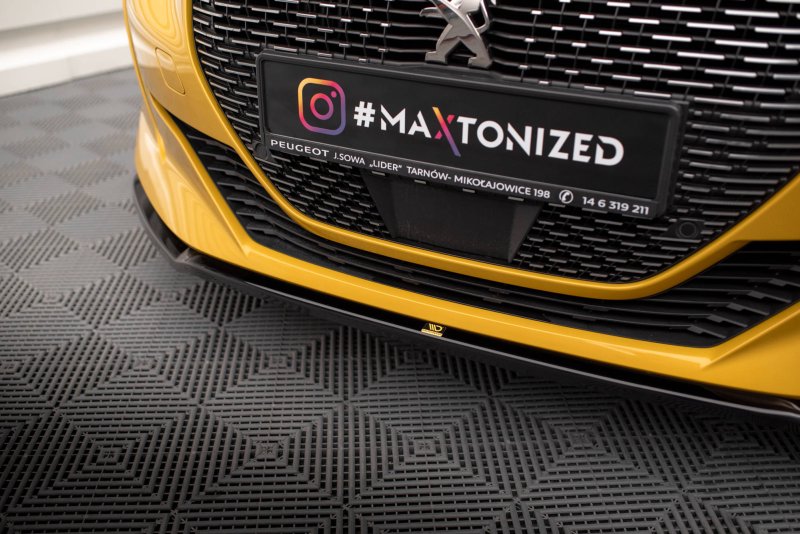 Maxton Front Ansatz V.2 für Peugeot 208 GT Mk2 schwarz Hochglanz PE-208-2-GT-FD2-G