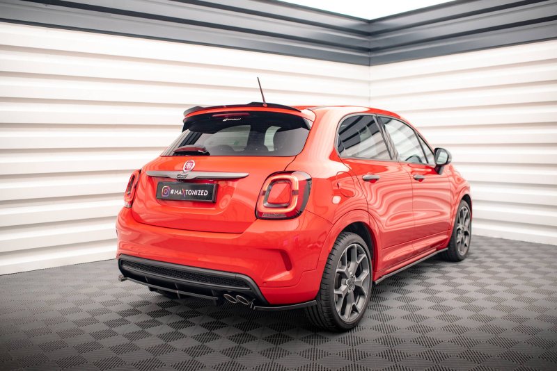 Maxton Spoiler CAP Abrisskante Fiat 500X Sport Mk1 Facelift schwarz Hochglanz FI-500X-1-CAP1-G