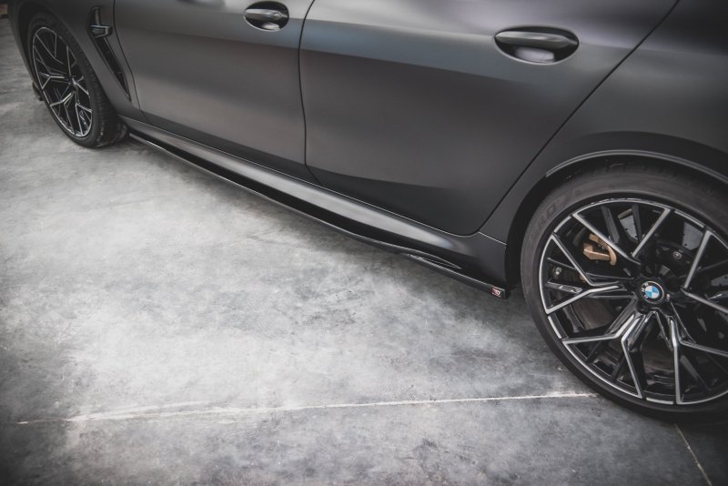 Maxton Seitenschweller Ansatz für V.2 für BMW M8 Gran Coupe F93 / 8 Gran Coupe M-Paket G16 schwarz Hochglanz BM-M8-G16-GC-SD2-G