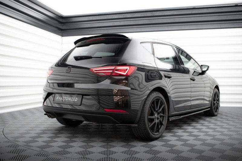 Maxton Heck Ansatz Flaps Diffusor V.1 Seat Leon Hatchback Mk3 Facelift schwarz Hochglanz SE-LE-3F-RSD1-G