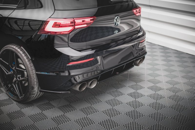 Maxton Heck Ansatz Flaps Diffusor V.1 für Volkswagen Golf R Mk8 schwarz Hochglanz VW-GO-8-R-RSD1-G
