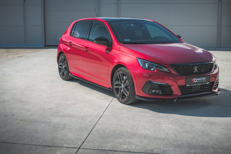 Maxton Seitenschweller Ansatz für Peugeot 308 GT Mk2 Facelift schwarz Hochglanz PE-308-2F-GT-SD1-G