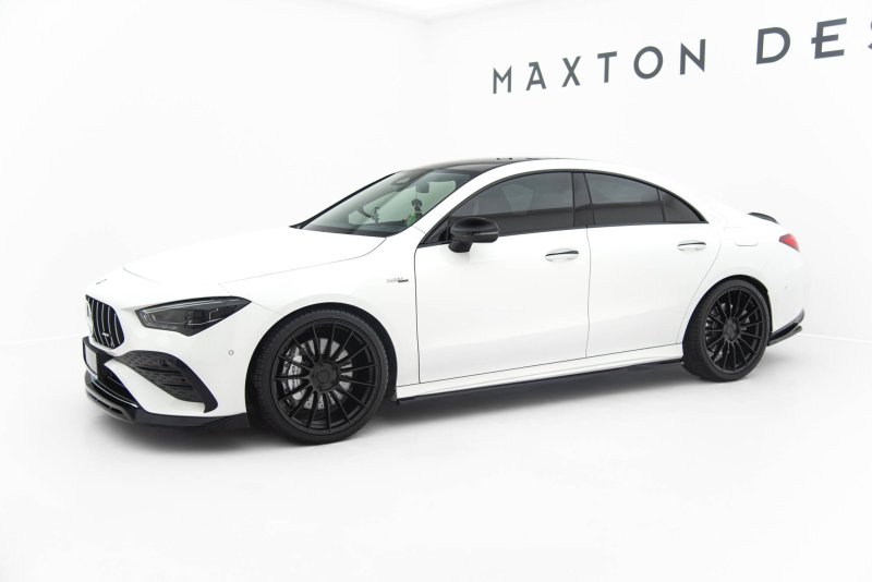 Maxton Seitenschweller Ansatz Mercedes-AMG CLA 35 / 45 Coupe / Shooting Brake C118 Facelift / X118 Facelift schwarz Hochglanz ME-CLA-118F-35-SD1-G