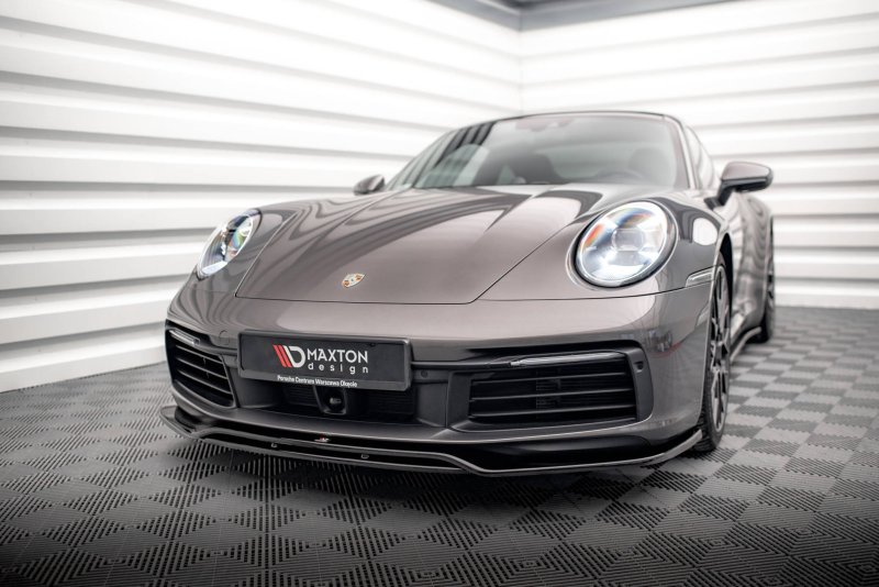 Maxton Front Ansatz für Porsche 911 Carrera 4S 992 schwarz Hochglanz PO-911-992-CA-4S-FD1G+FD1R-G