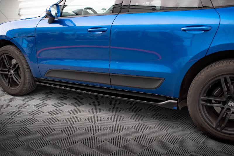 Maxton Seitenschweller Ansatz für Porsche Macan Mk1 schwarz Hochglanz PO-MA-1-SD1-G