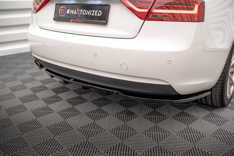 Maxton Mittlerer Diffusor Heck Ansatz DTM Look für Audi A5 Coupe 8T Facelift schwarz Hochglanz AU-A5-1F-RD1G+RSD1-G