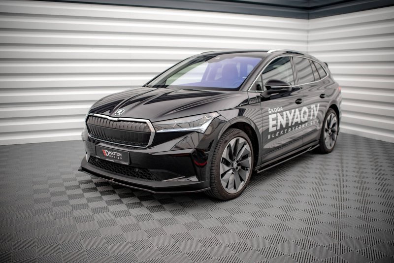Maxton Front Ansatz V.1 für Skoda Enyaq iV schwarz Hochglanz SK-EN-1-FD1-G