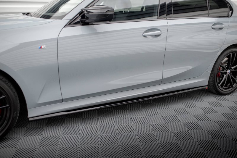 Maxton Seitenschweller Ansatz für BMW 3er M340i / M-Paket G20 / G20 Facelift schwarz Hochglanz BM-3-G20F-MPACK-SD1-G