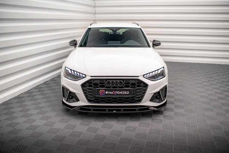 Maxton Front Ansatz V.1 für Audi A4 S-Line / S4 B9 Facelift schwarz Hochglanz AU-A4-B9F-SLINE-FD1-G
