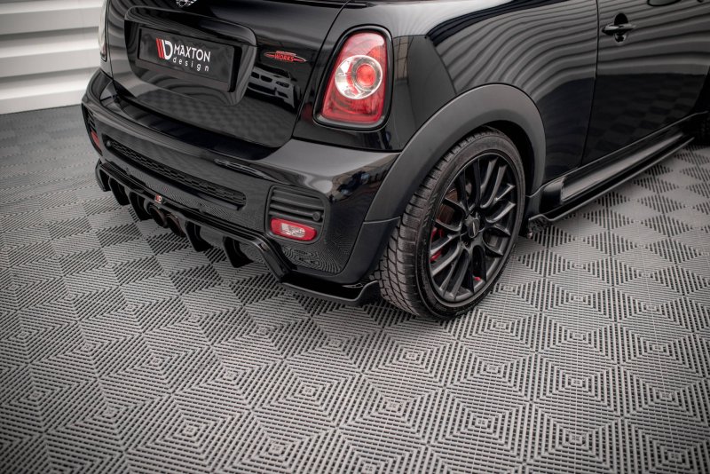 Maxton Heck Ansatz Flaps Diffusor V.3 für Mini Cooper John Cooper Works R56 schwarz Hochglanz MC-S-2-56-JCW-RSD2-G