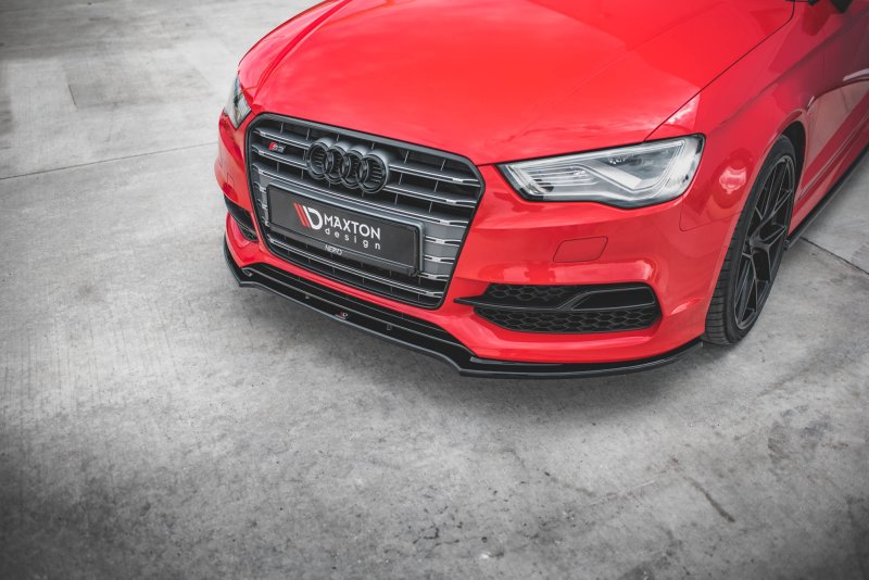 Maxton Front Ansatz V.2 für Audi S3 / A3 S-Line 8V Limousine/Cabrio schwarz Hochglanz AU-S3-3-S-FD1-G