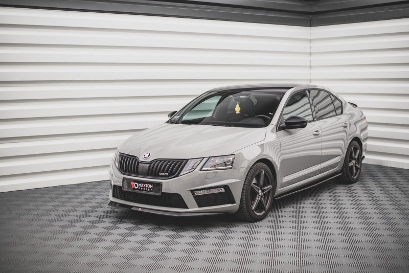 Maxton Front Ansatz V.1 für Skoda Octavia RS Mk3 Facelift schwarz Hochglanz SK-OC-3F-RS-FD1-G